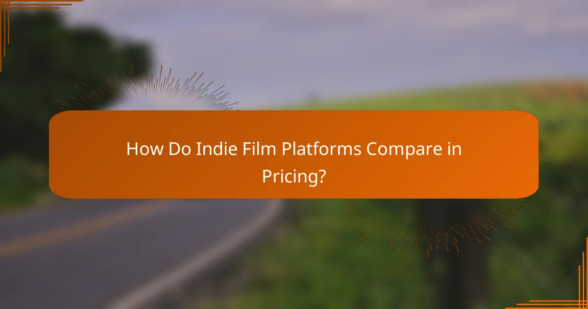 How Do Indie Film Platforms Compare in Pricing?