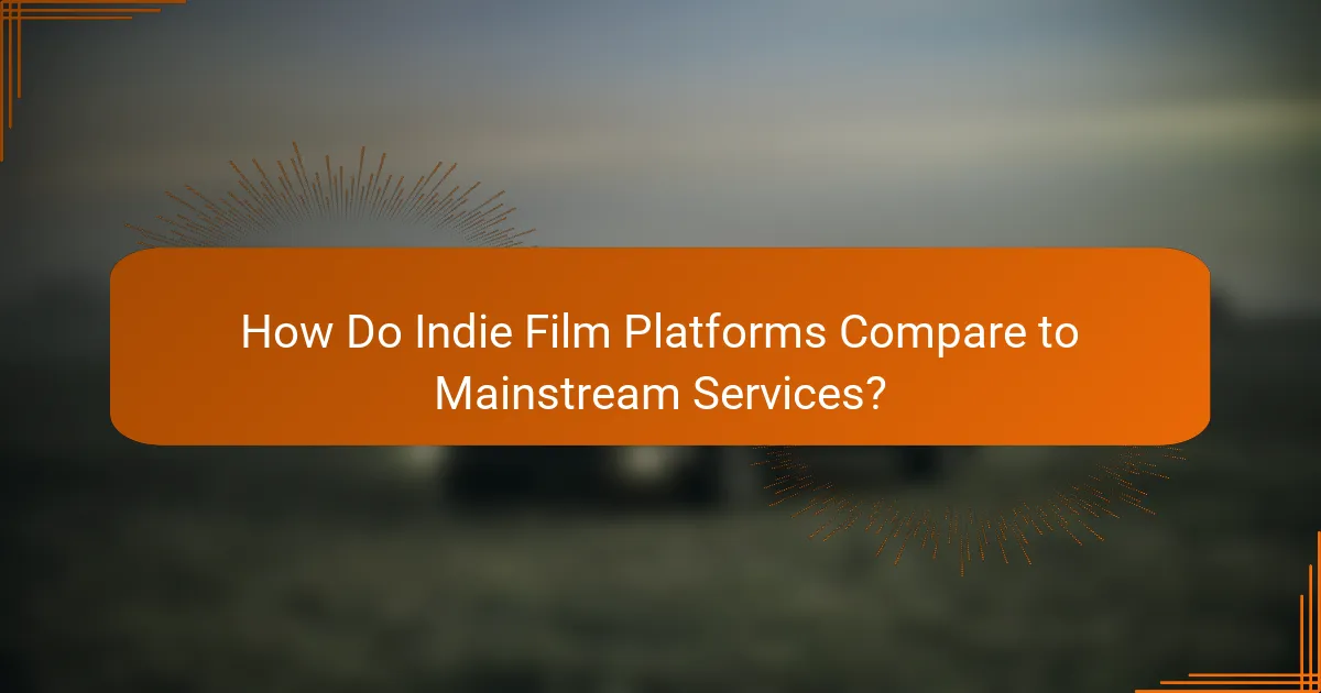 How Do Indie Film Platforms Compare to Mainstream Services?