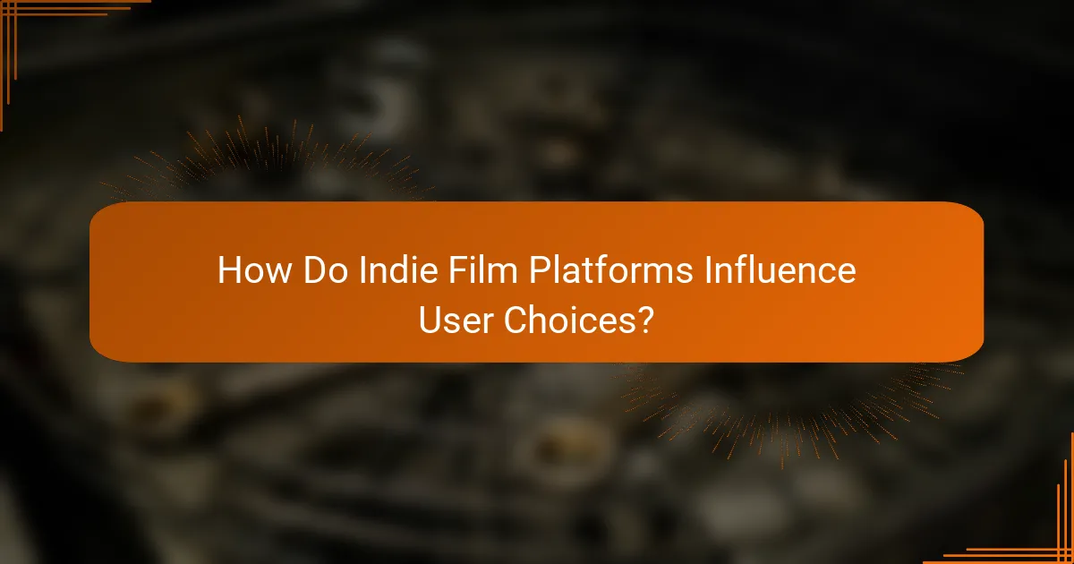 How Do Indie Film Platforms Influence User Choices?