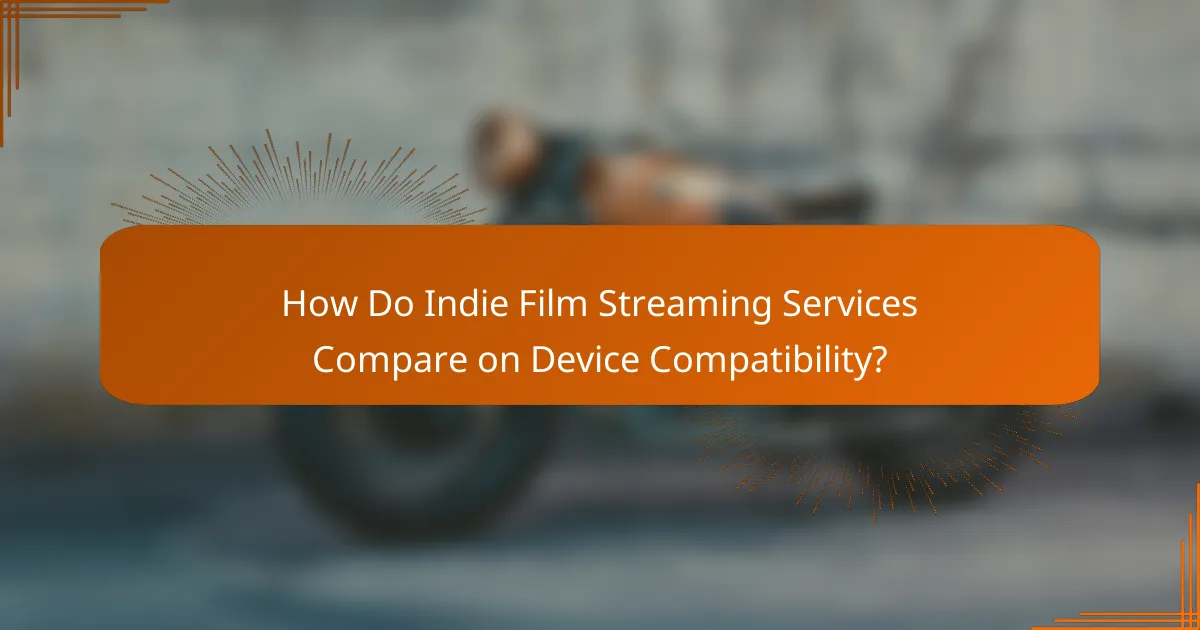 How Do Indie Film Streaming Services Compare on Device Compatibility?