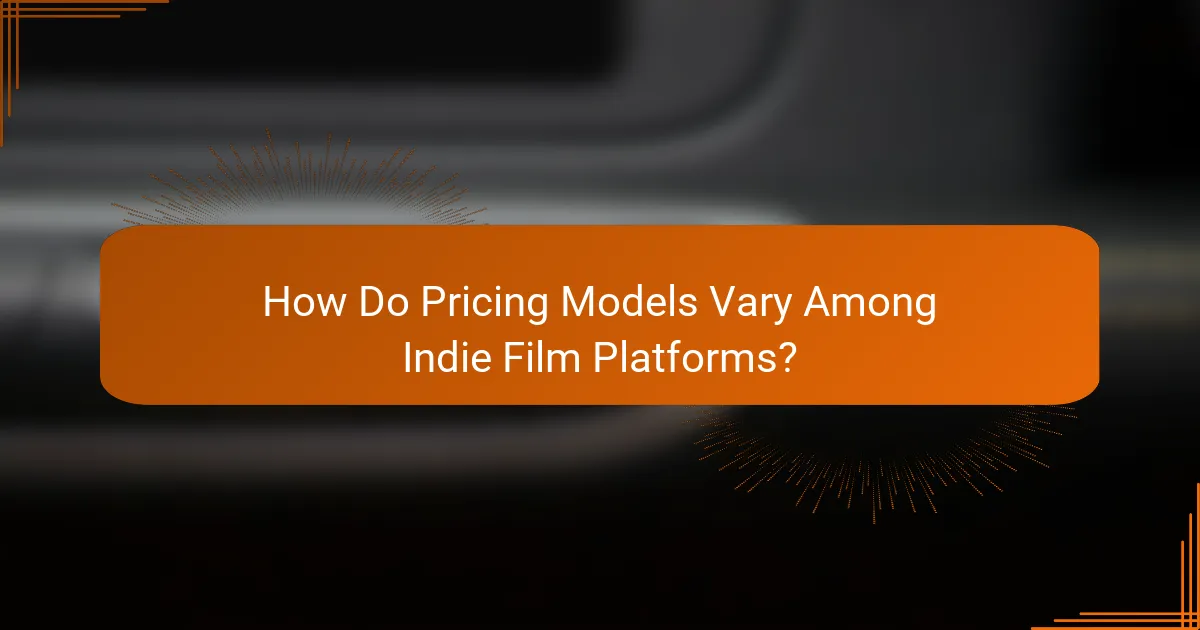 How Do Pricing Models Vary Among Indie Film Platforms?