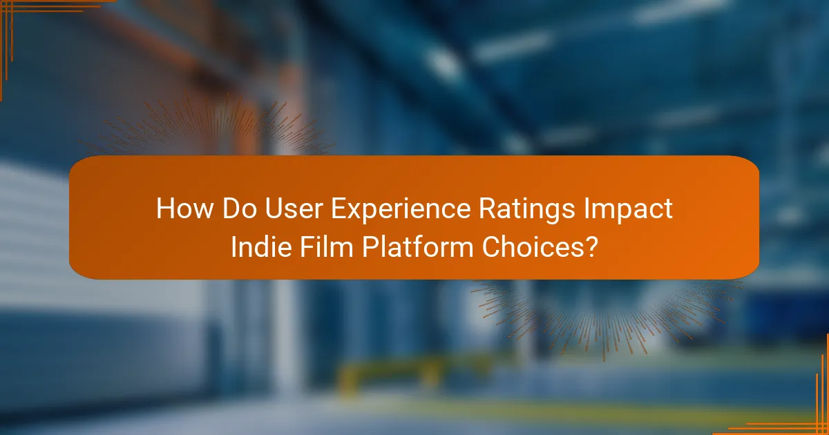 How Do User Experience Ratings Impact Indie Film Platform Choices?