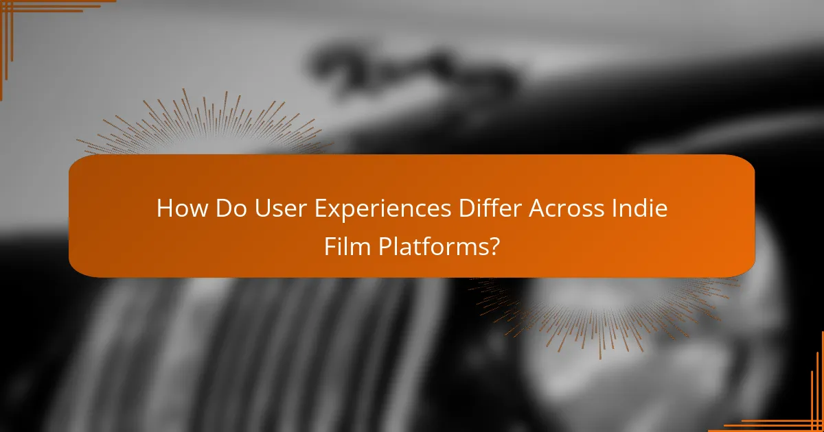 How Do User Experiences Differ Across Indie Film Platforms?