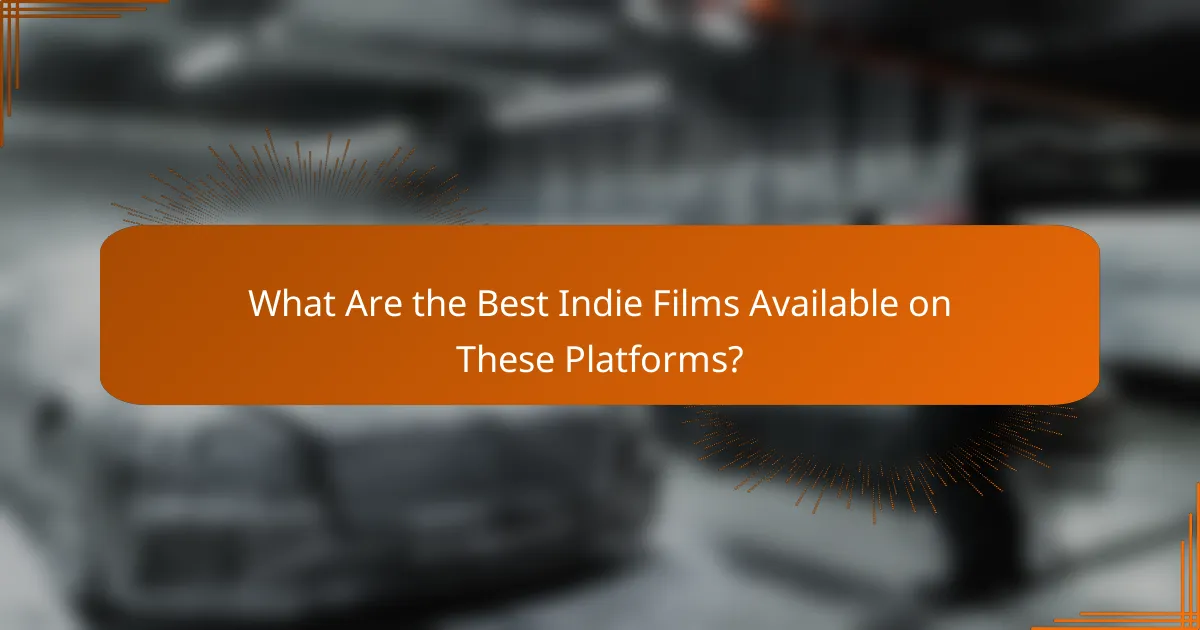 What Are the Best Indie Films Available on These Platforms?