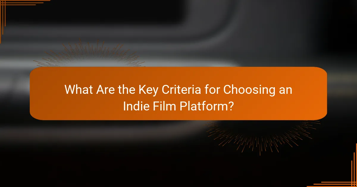 What Are the Key Criteria for Choosing an Indie Film Platform?
