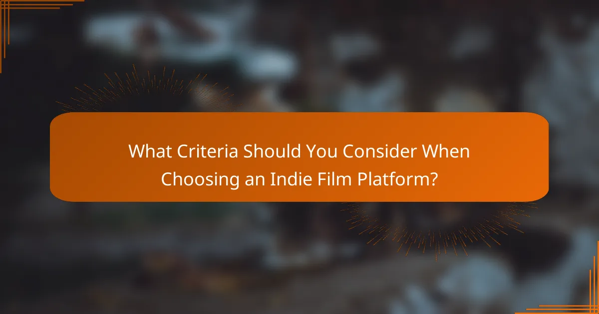 What Criteria Should You Consider When Choosing an Indie Film Platform?