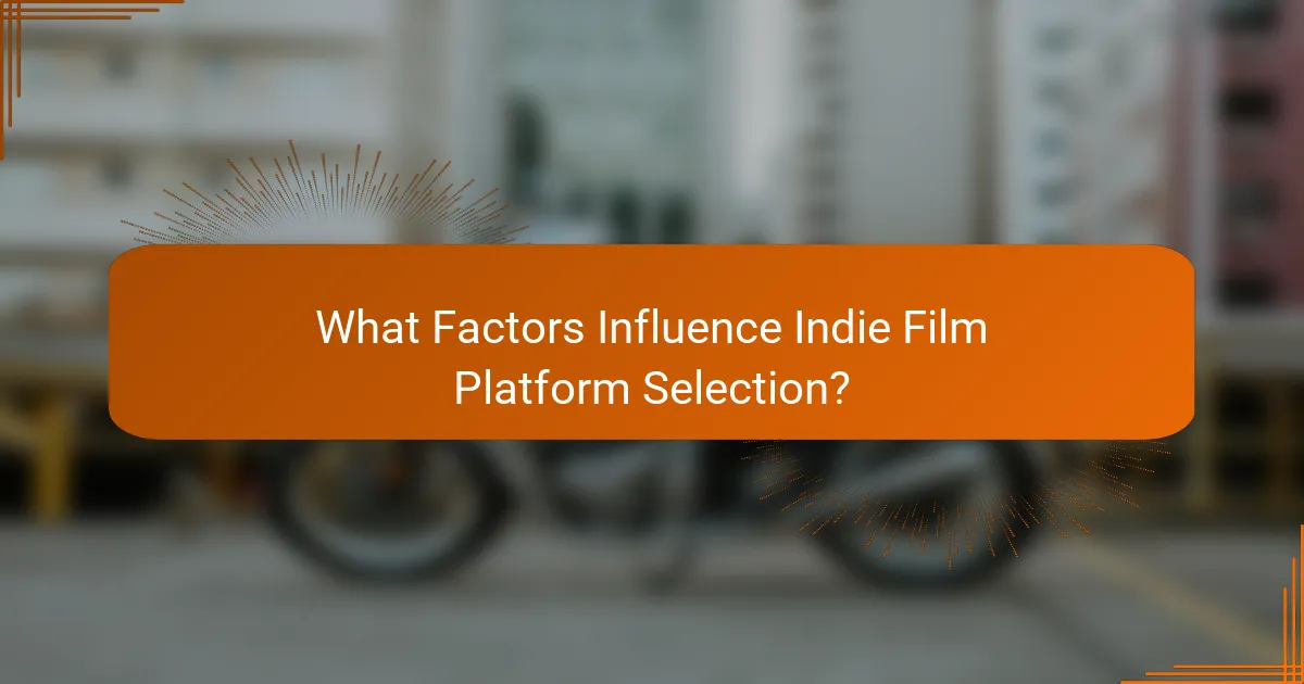 What Factors Influence Indie Film Platform Selection?