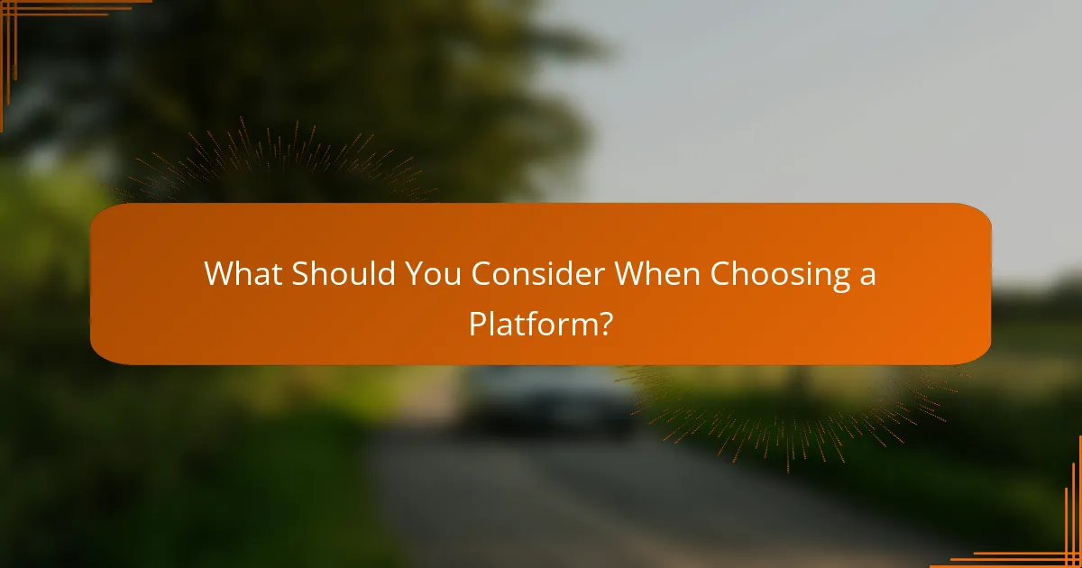 What Should You Consider When Choosing a Platform?