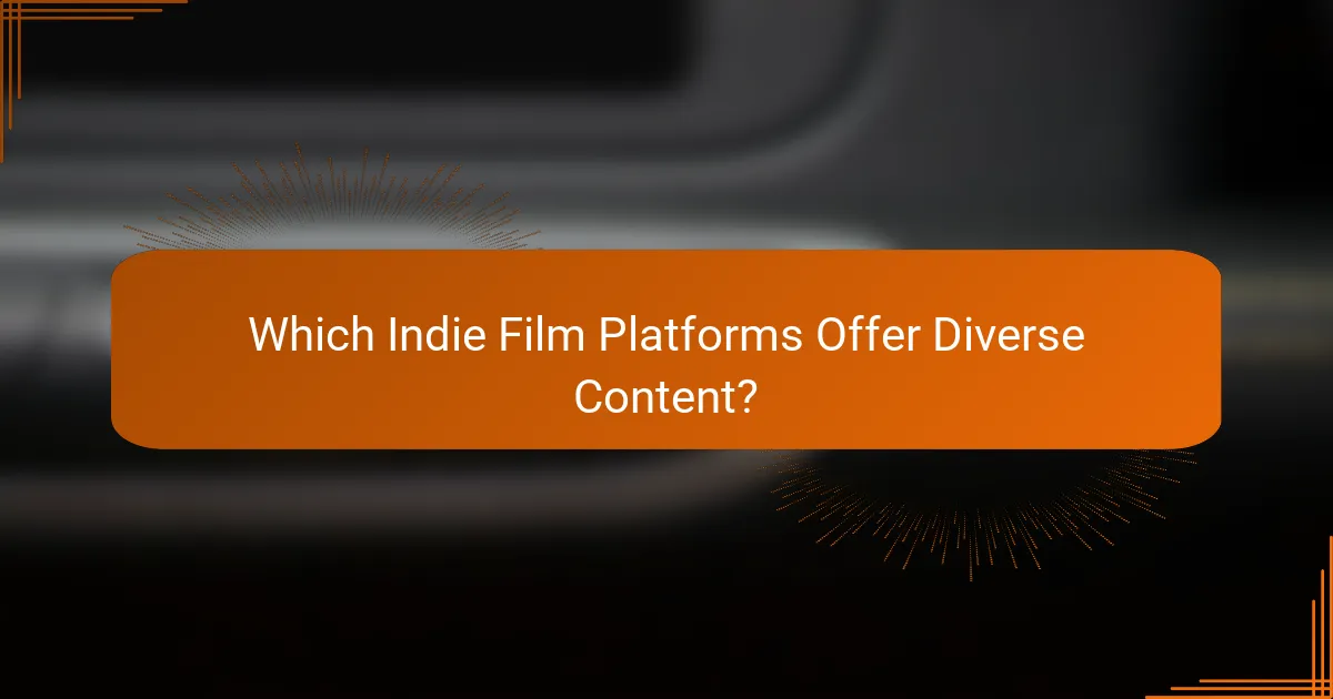 Which Indie Film Platforms Offer Diverse Content?