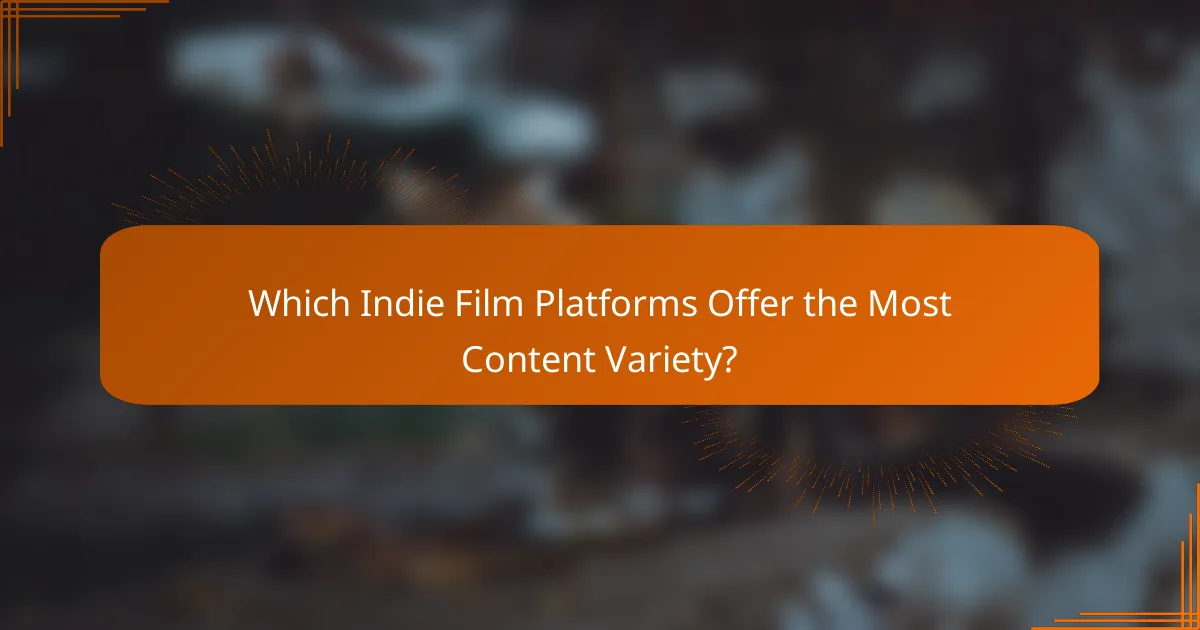Which Indie Film Platforms Offer the Most Content Variety?