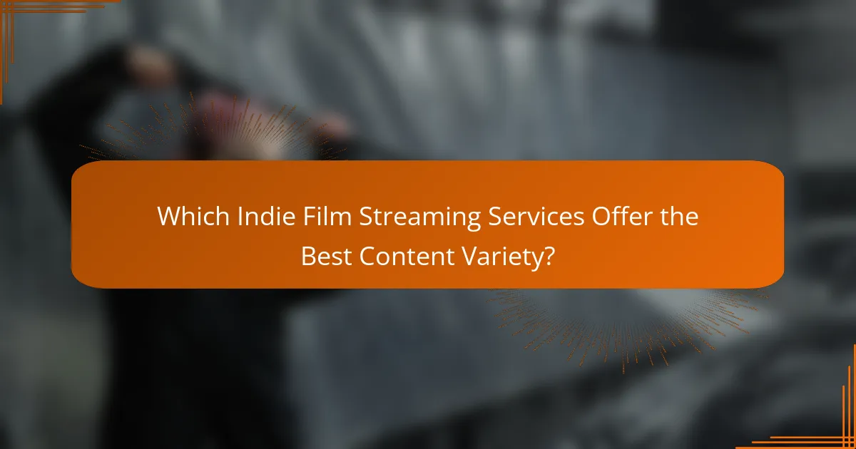 Which Indie Film Streaming Services Offer the Best Content Variety?